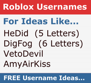 Roblox Username Generator Free Short 567 Letters - top 1000 roblox usernames and passwords